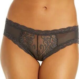 Nwot 2X Natori feathers bliss hipster briefs in coal XL